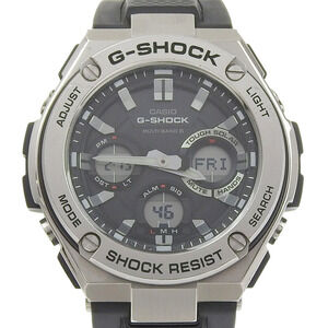 Casio G-SHOCK GST-W110 Watch, Stainless Steel x Rubber, Solar Powered, Radio-...
